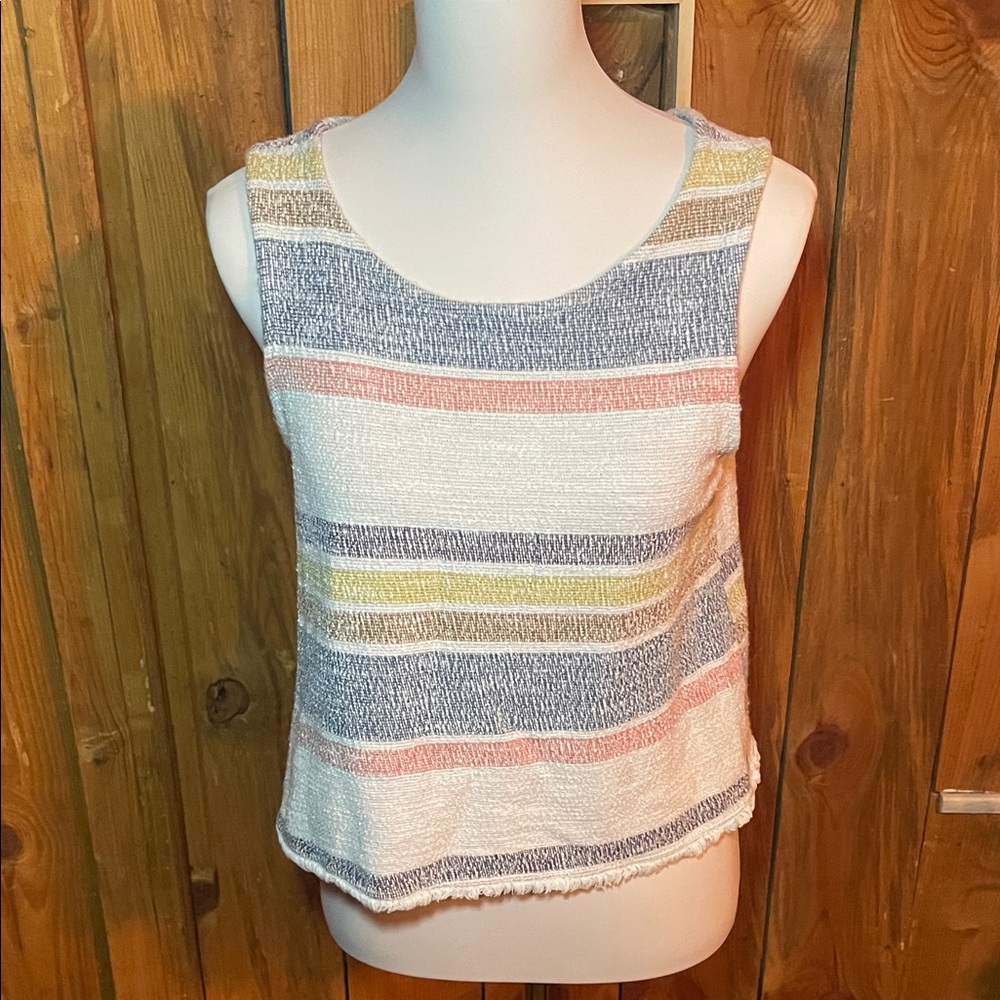 Green Envelope Striped Sleeveless Top